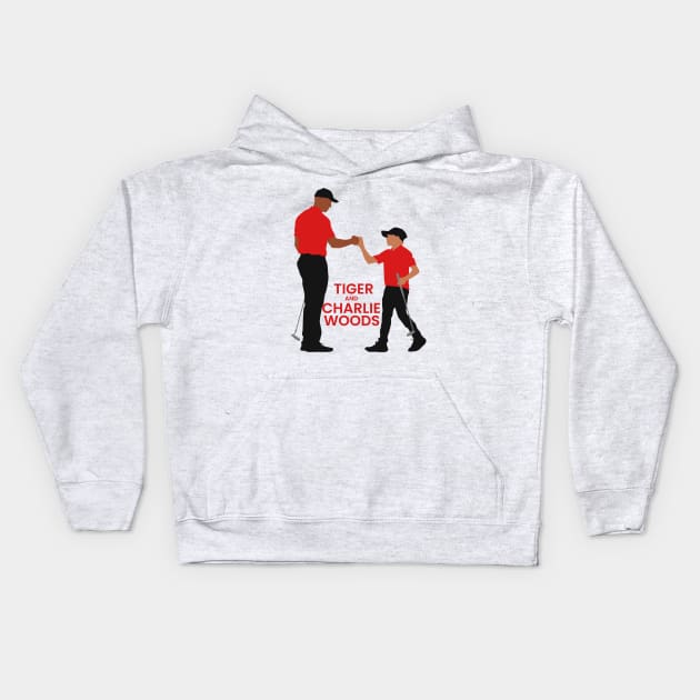 Tiger and Charlie Woods Kids Hoodie by mursyidinejad